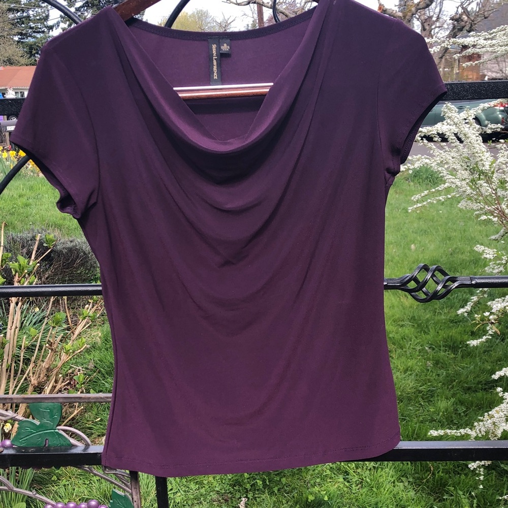 Sarah Lawrence burgundy dressy top size S